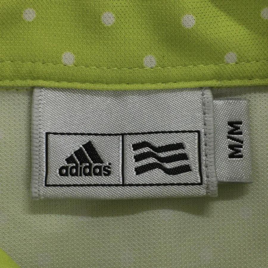 adidas（アディダス） 半袖ポロワンピース イエローグリーン×白 ドット