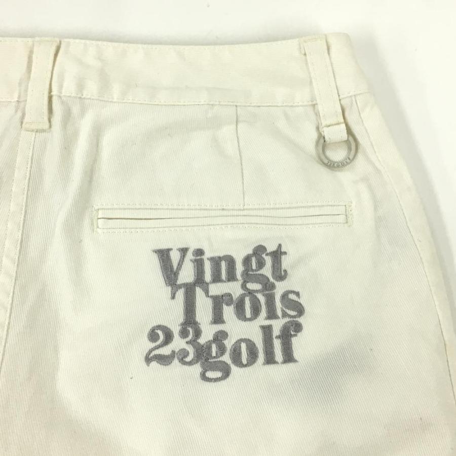 23区GOLF 23区ゴルフ パンツ 白 ロゴグレー ストレッチ レディース 58