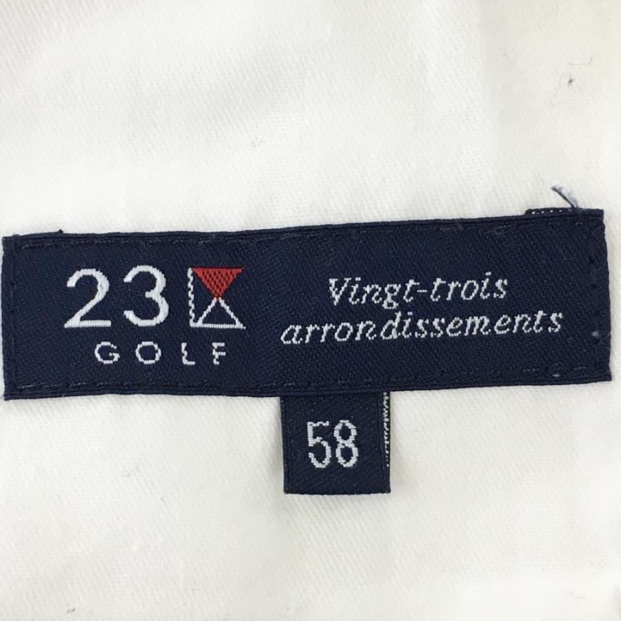 23区GOLF 23区ゴルフ パンツ 白 ロゴグレー ストレッチ レディース 58