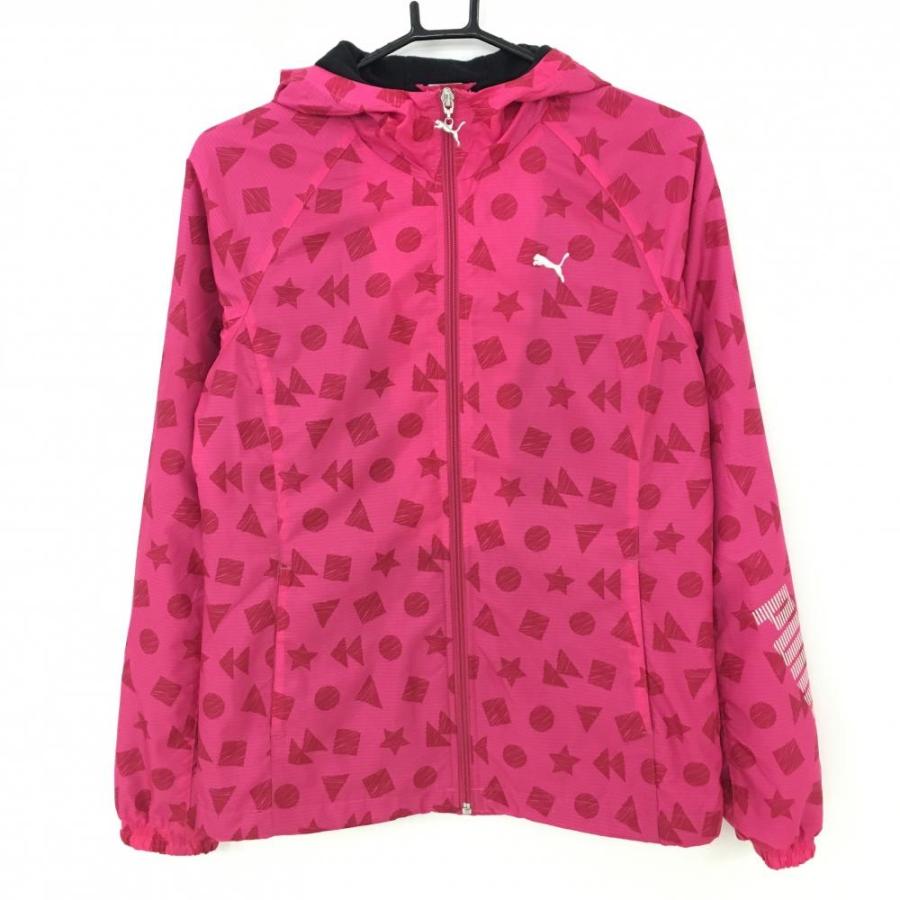 PUMA（プーマ） ジップパーカー ピンク×レッド 星柄 ドット スクエア柄