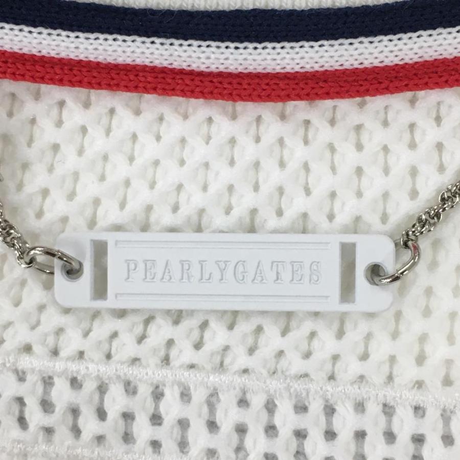 PEARLY GATES（パーリーゲイツ） ニットジャケット 白 透かし編み