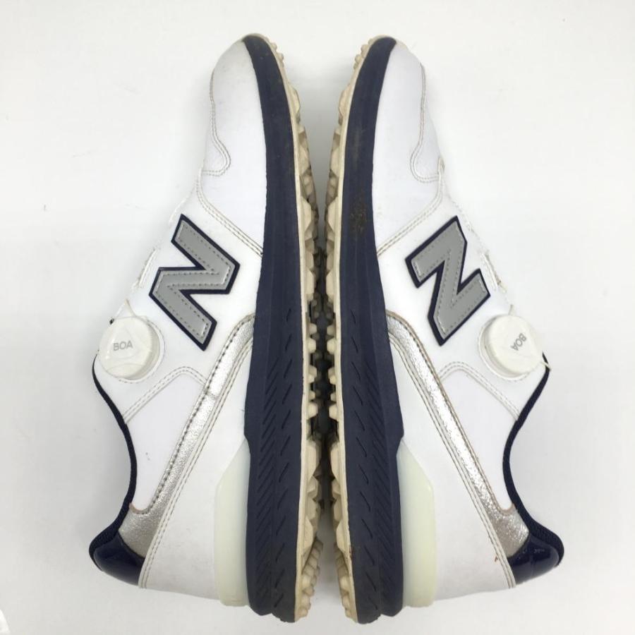 【美品】ニューバランス ゴルフシューズ UGBS996 ボア付き 白 29.0 ニューバランスゴルフ ゴルフシューズ 白×ネイビー UGBS996X BOA