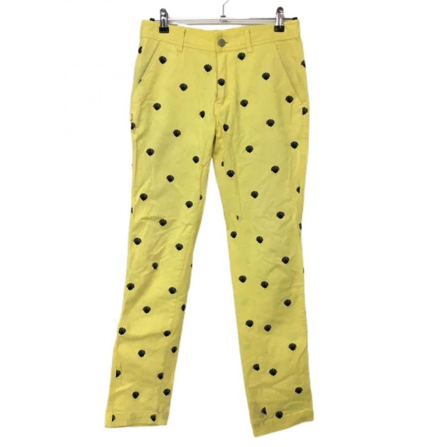 イエロー 6サイズLL ジャックバニー パンツ ズボン ゴルフウェア メンズ Jack Bunny!!（ジャックバニー） パンツ イエロー×ネイビー 貝殻