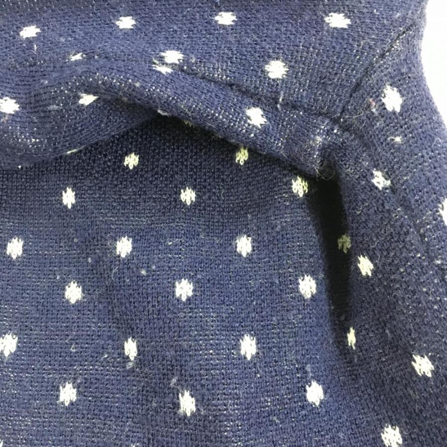キャロウェイ ニットパーカー ネイビー×白 ドット柄 ロゴ刺しゅう