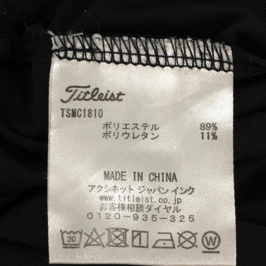 Titleist タイトリスト 半袖ポロシャツ 黒×白 ロゴ刺しゅう Titleist タイトリスト 半袖ポロシャツ 黒×白 ロゴ刺しゅう