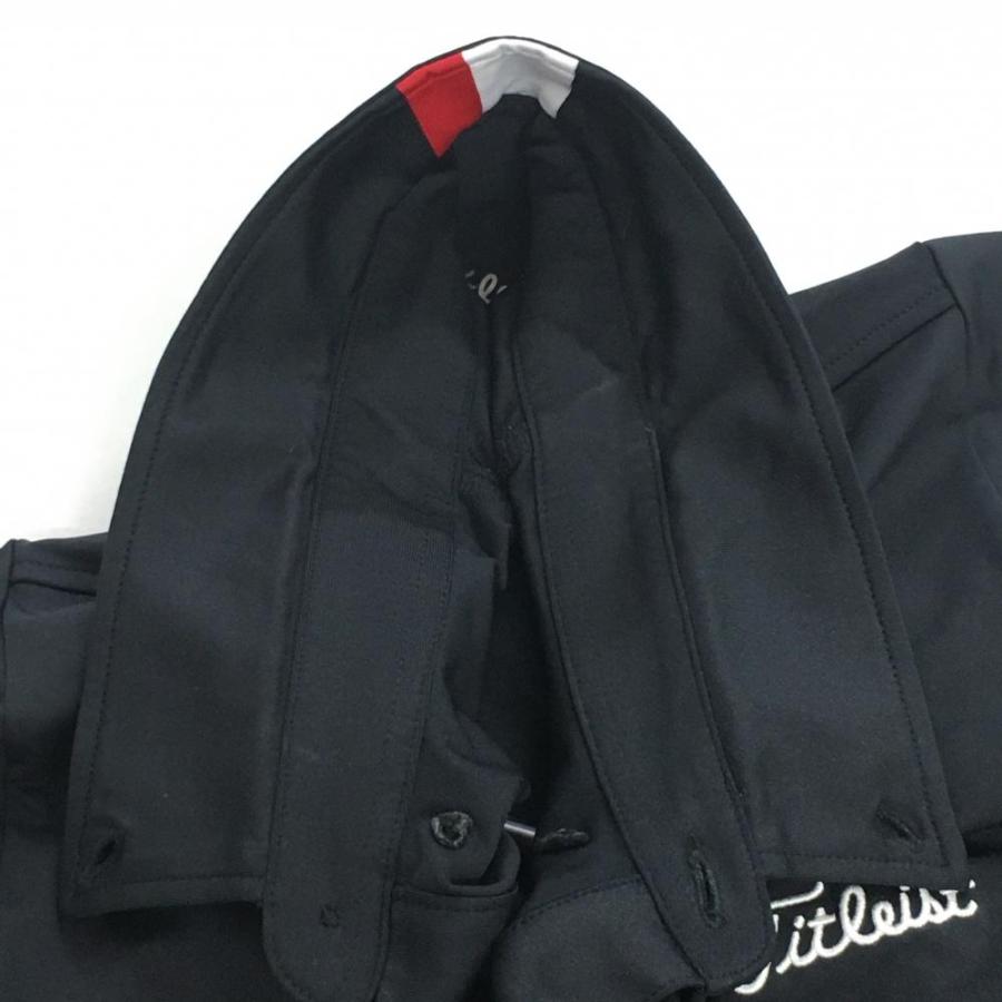 Titleist タイトリスト 半袖ポロシャツ 黒×白 ロゴ刺しゅう Titleist タイトリスト 半袖ポロシャツ 黒×白 ロゴ刺しゅう