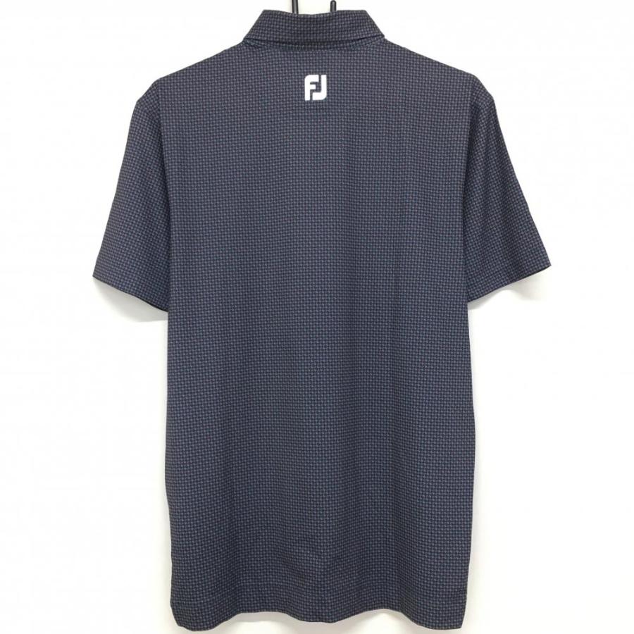 FootJoy（フットジョイ） 半袖ポロシャツ ネイビー×オレンジ 総柄