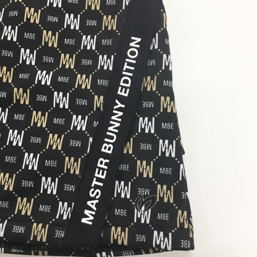 マスターバニー スカート 黒×ベージュ×白 ロゴ総柄 裏起毛 マスターバニー スカート 黒×ベージュ×白 ロゴ総柄 裏起毛