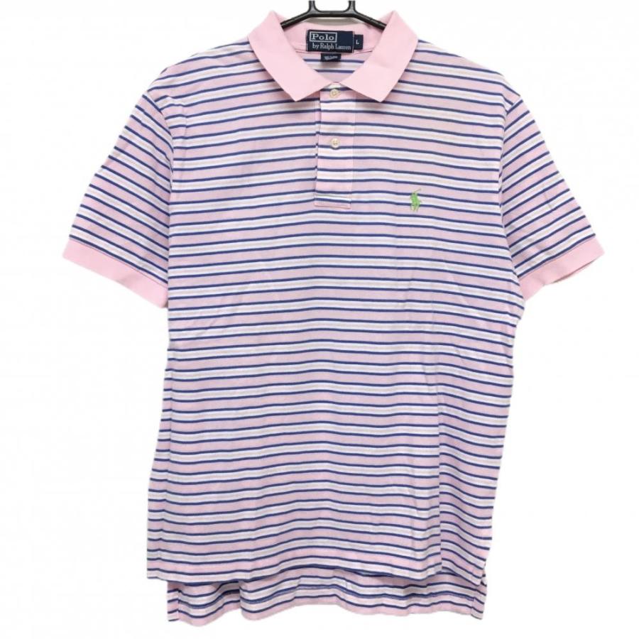 ラルフローレン ポロシャツ　S ブルー　ピンク POLO RALPH LAUREN（ポロ・ラルフローレン） ラルフローレン 半袖