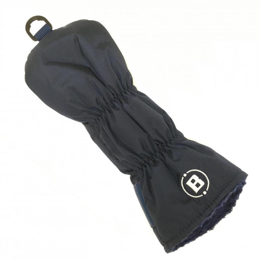 超美品】ブリーフィング ヘッドカバー ネイビー×白 格子地模様