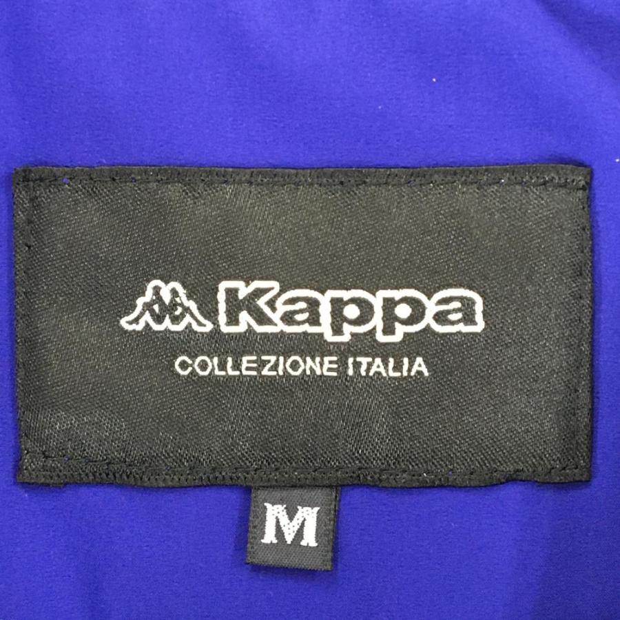 カッパ 中綿ジャケット ネイビー×白 袖ロゴプリント ITALIAワッペン
