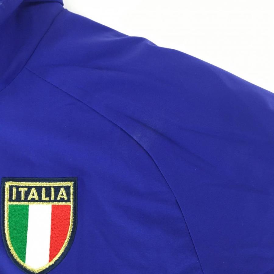 カッパ 中綿ジャケット ネイビー×白 袖ロゴプリント ITALIAワッペン