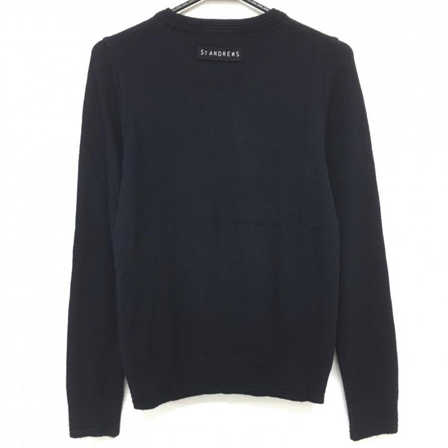美品】セントアンドリュース セーター ネイビー×白 ニット ウール混