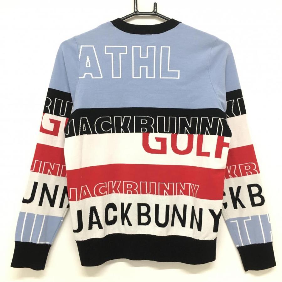 Jack Bunny!!（ジャックバニー） セーター ライトブルー×黒 ボーダー