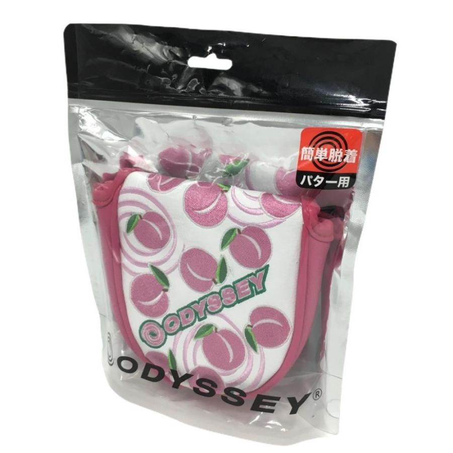 新品】オデッセイ パターカバー 白×ピンク 桃柄 ピーチ マレット 新品】オデッセイ パターカバー 白×ピンク 桃柄 ピーチ マレット