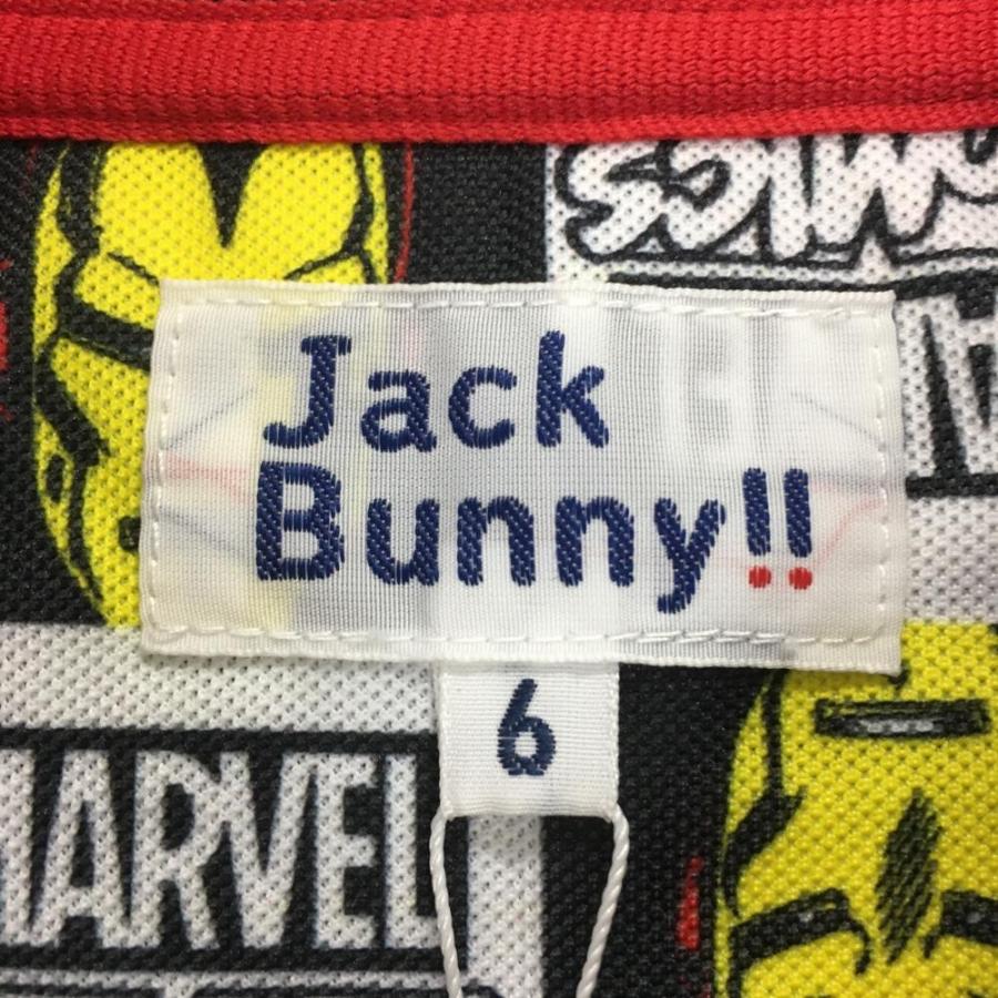 ジャックバニー　マーベル半袖ポロシャツ０とサンバイザー　美品 新品】ジャックバニー×MARVEL 半袖ポロシャツ 黒×白×マルチ マーベル総