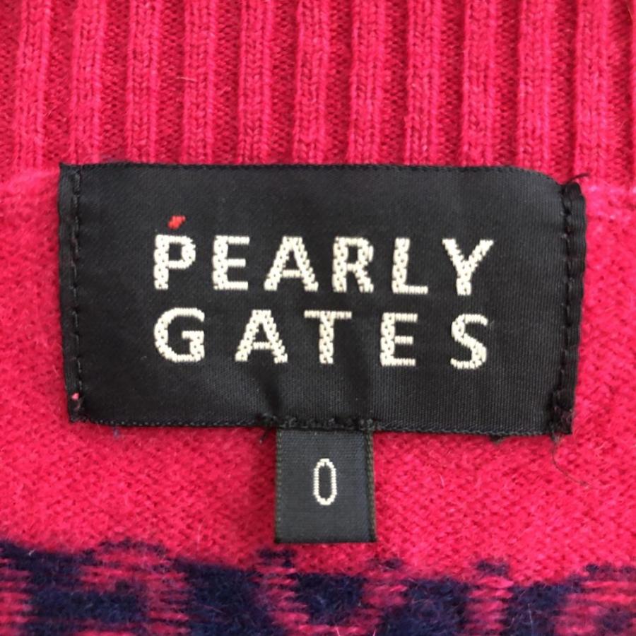 パーリーゲイツ セーター ピンク×ネイビー カシミヤ100％ ニット  レディース 0(S) ゴルフウェア PEARLY GATES_2