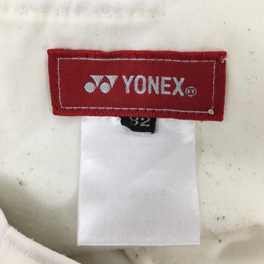 YONEX（ヨネックス） パンツ 白×レッド サイドライン ロゴ刺しゅう