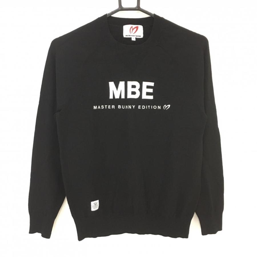 マスターバニー セーター 黒×白 フロントロゴ ニット レディース 1(M 