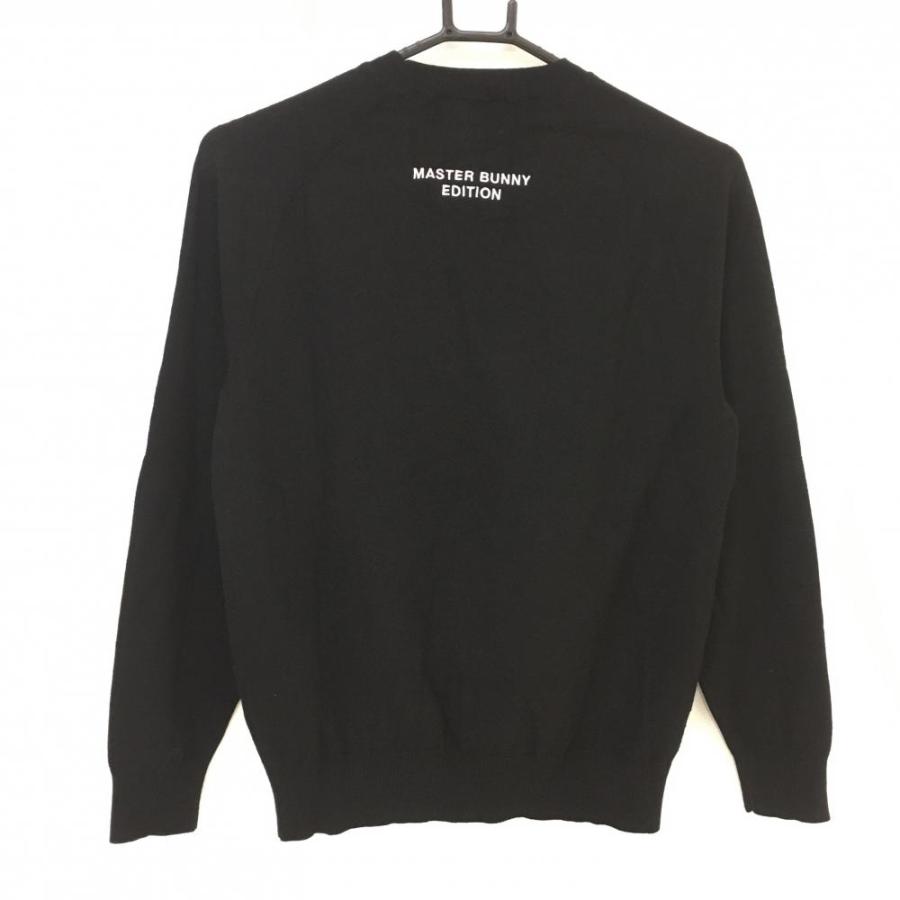 マスターバニー セーター 黒×白 フロントロゴ ニット レディース 1(M 