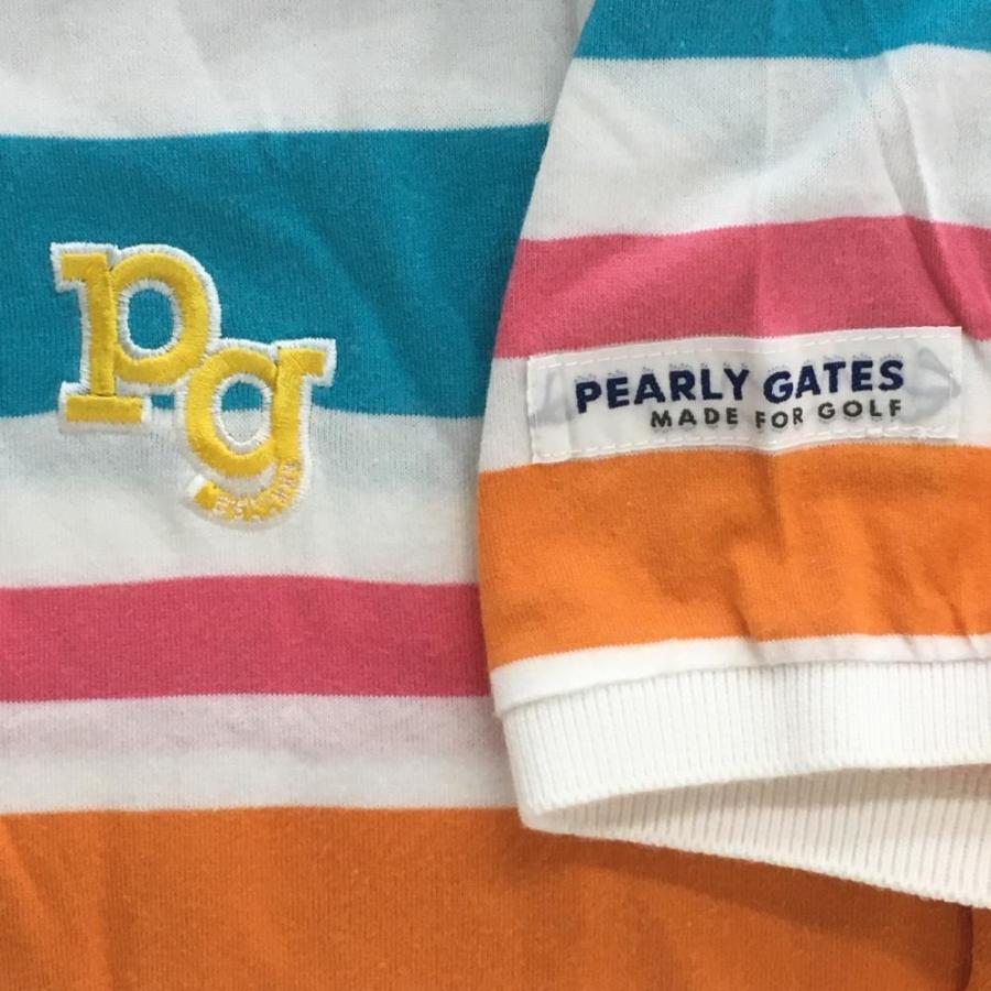 PEARLY GATES（パーリーゲイツ） 半袖ポロシャツ ライトブルー×マルチ
