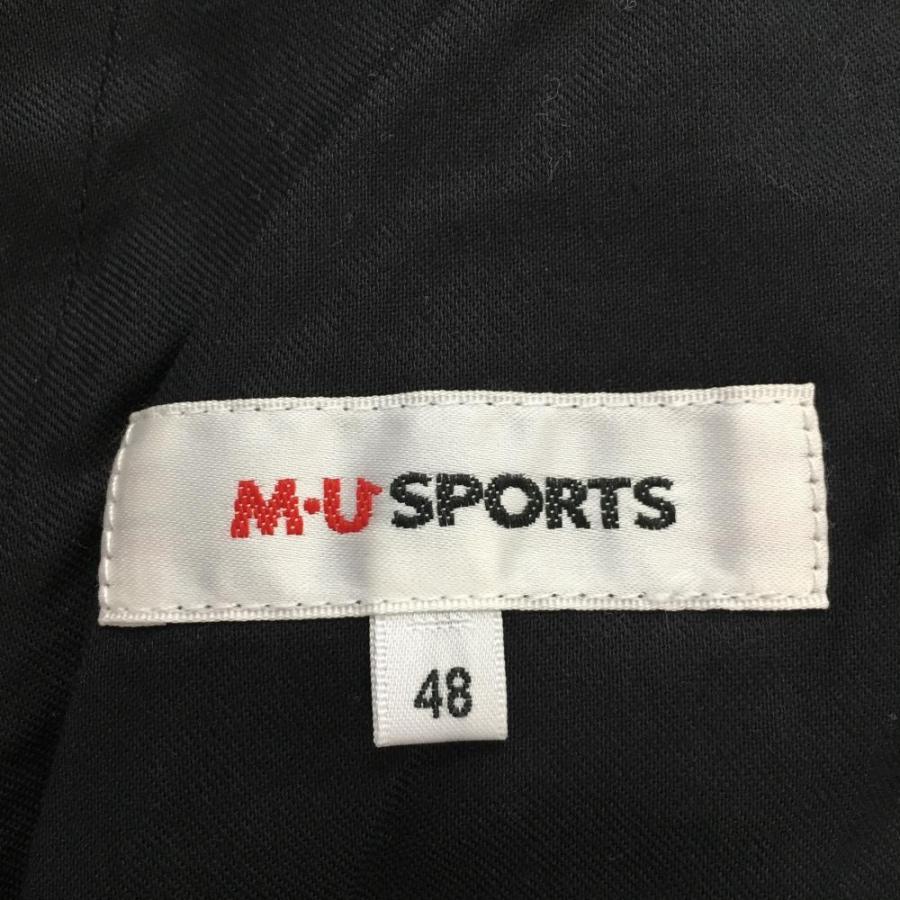 新品　MU SPORTS ブラック　パンツ　サイズ46 M・U SPORTS MUスポーツ ハーフパンツ 黒×マルチ ロゴ総柄 メンズ 48