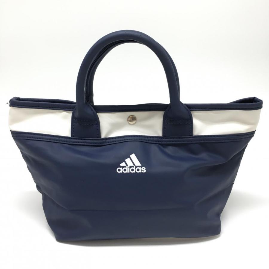 アディダス カートバッグ ネイビー×白 3ライン 英字 ゴルフ adidas