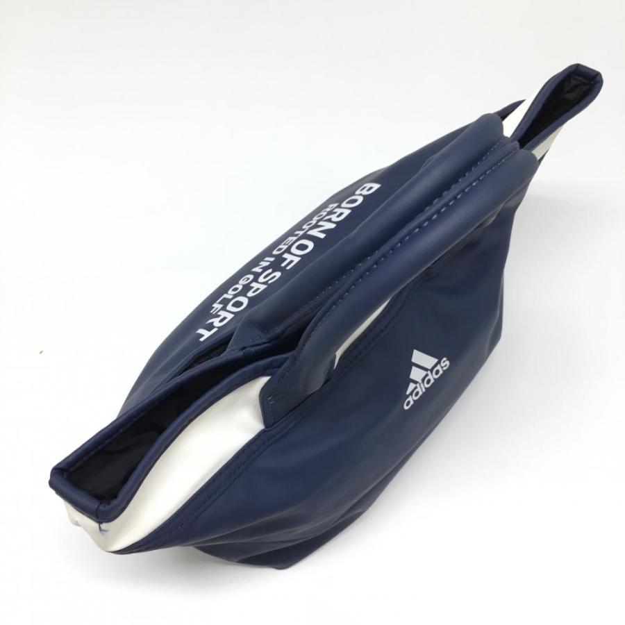 アディダス カートバッグ ネイビー×白 3ライン 英字 ゴルフ adidas