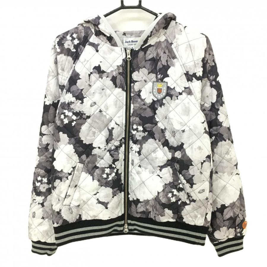ジャックバニー 中綿パーカー 白×グレー 花柄 ブルゾン ジャックバニー 中綿パーカー 白×グレー 花柄 ブルゾン