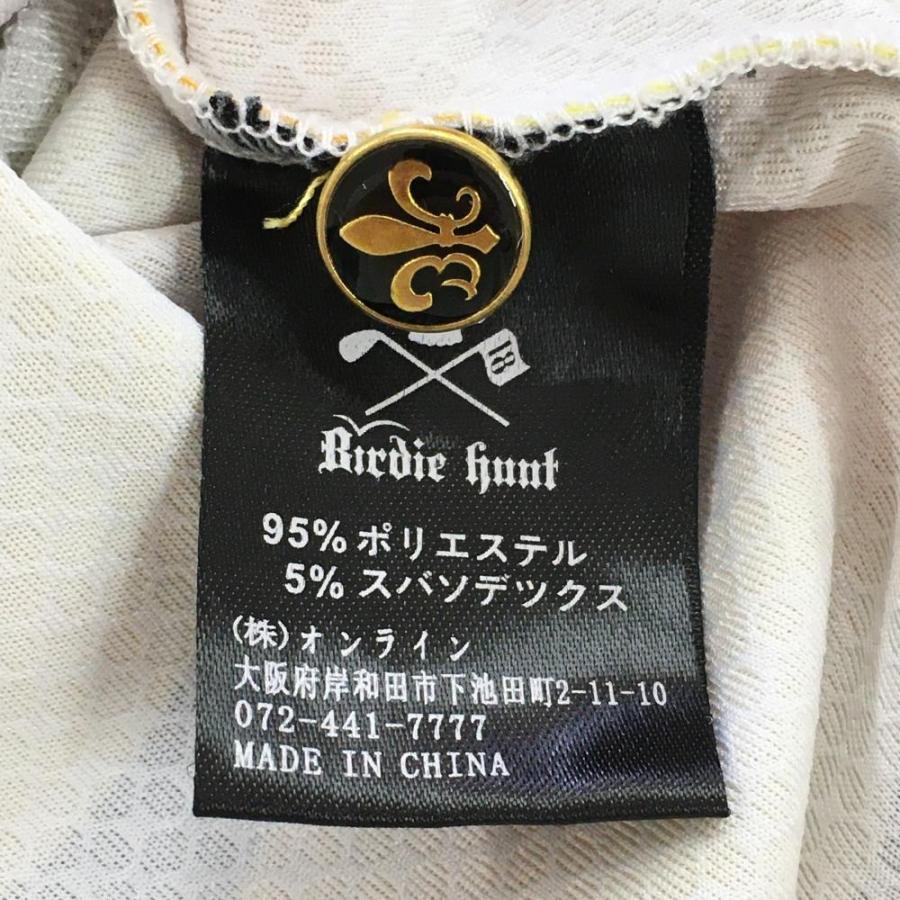 美品☆バーディーハント バーディーハント 半袖ポロシャツ 黒×イエロー レモン柄 ロゴ刺しゅう