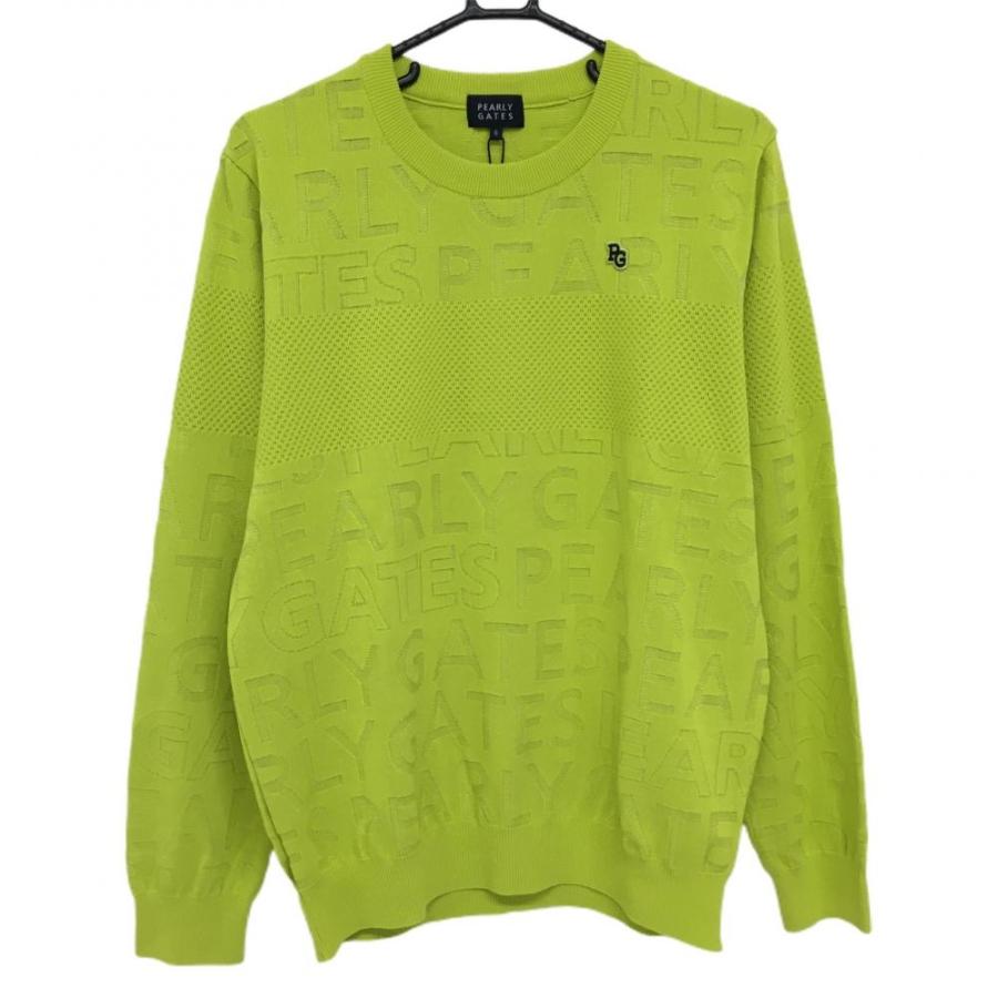 PEARLY GATES（パーリーゲイツ） セーター ライトグリーン ロゴ柄編み