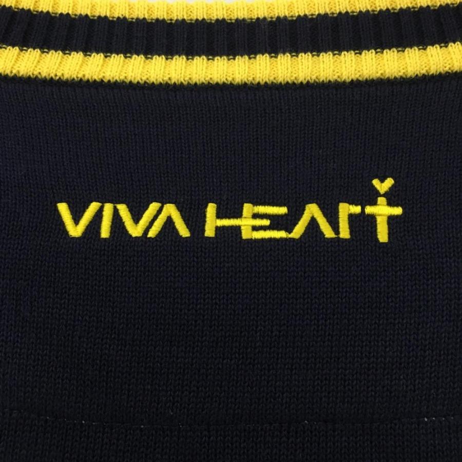VIVA HEART（ビバハート） セーター ネイビー×イエロー 胸ロゴ ニット