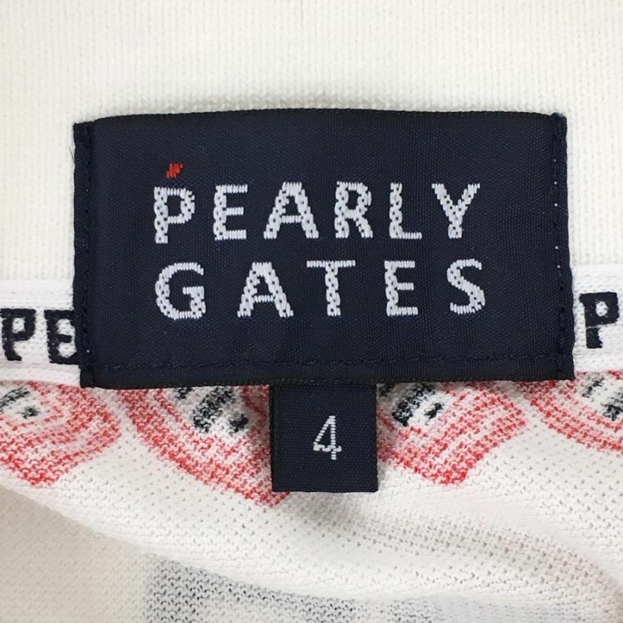 PEARLY GATES（パーリーゲイツ） 半袖ポロシャツ 白×レッド 総柄