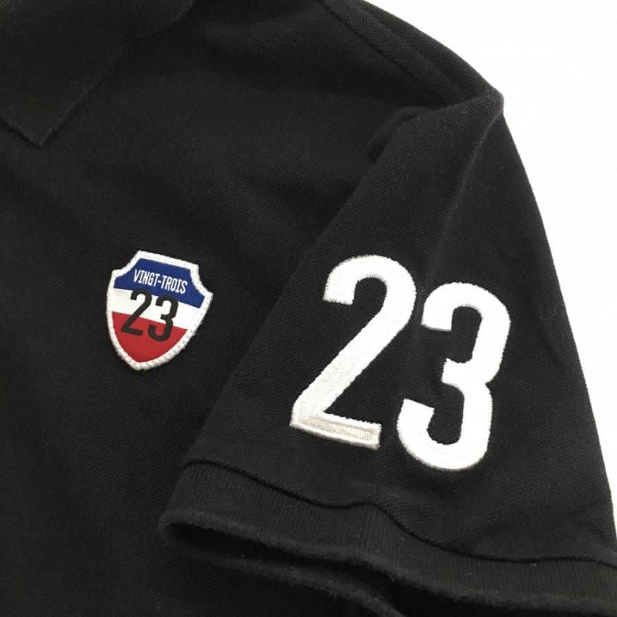 23区GOLF 23区スポーツ 半袖ポロシャツ 黒×白 刺しゅう レディース I(M