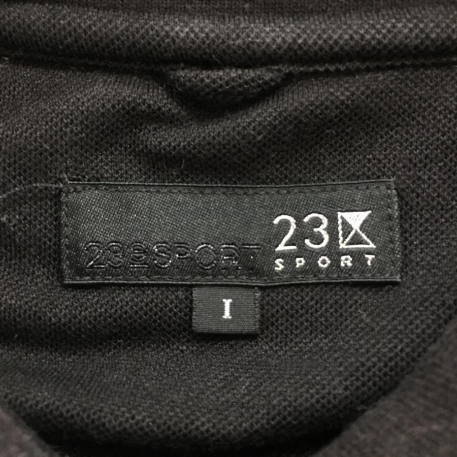 23区GOLF 23区スポーツ 半袖ポロシャツ 黒×白 刺しゅう レディース I(M
