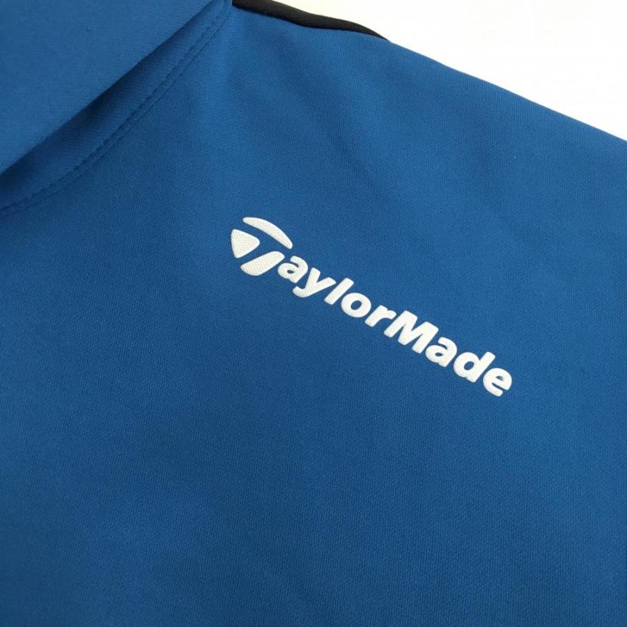 TaylorMade（テーラーメイド） 長袖ポロシャツ ブルー×黒 肩ロゴ