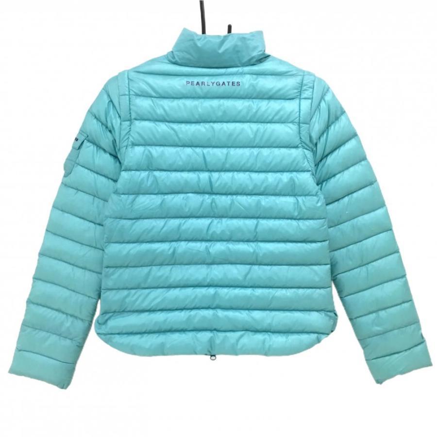 【美品】パーリーゲイツ 2WAYナイロンダウンジャケット 軽量 レディース パーリーゲイツ 2WAYダウンジャケット ライトブルー 袖着脱可