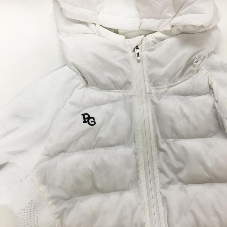 美品】パーリーゲイツ 中綿異素材ジャケット 白 袖ニット 美品】パーリーゲイツ 中綿異素材ジャケット 白 袖ニット