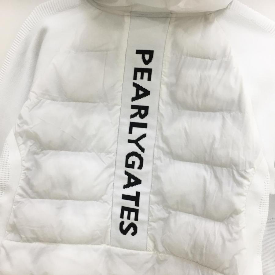 美品】パーリーゲイツ 中綿異素材ジャケット 白 袖ニット 美品】パーリーゲイツ 中綿異素材ジャケット 白 袖ニット