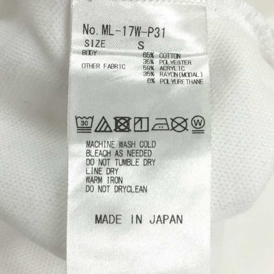 美品】マークアンドロナ 長袖ポロシャツ 白 スカル刺しゅう 袖微起毛