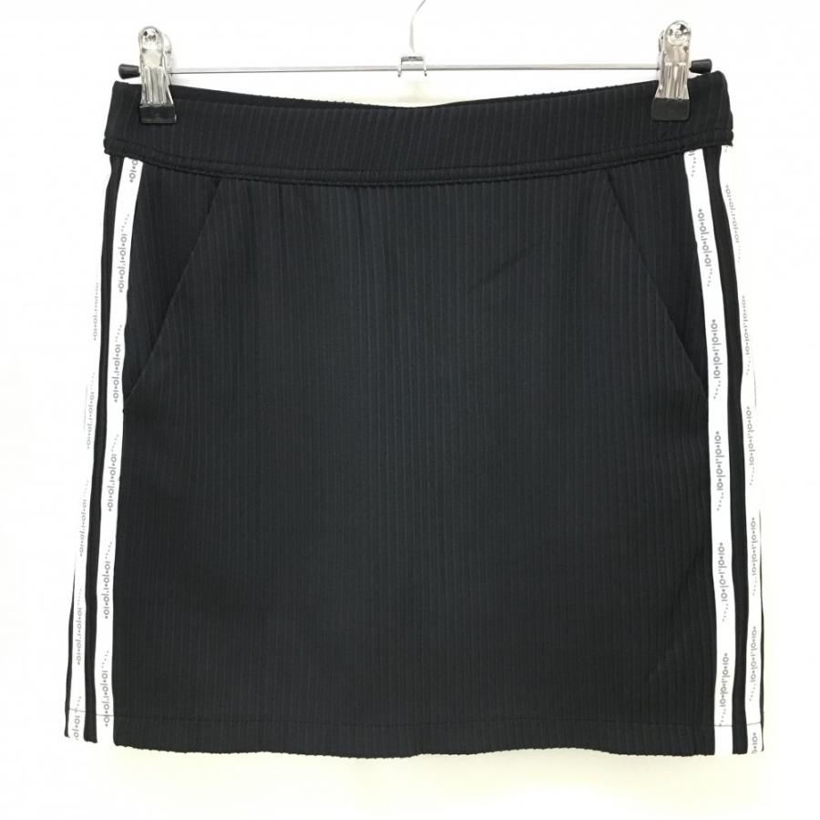 adidas（アディダス） 【美品】アディダス スカート 黒×白 ストライプ