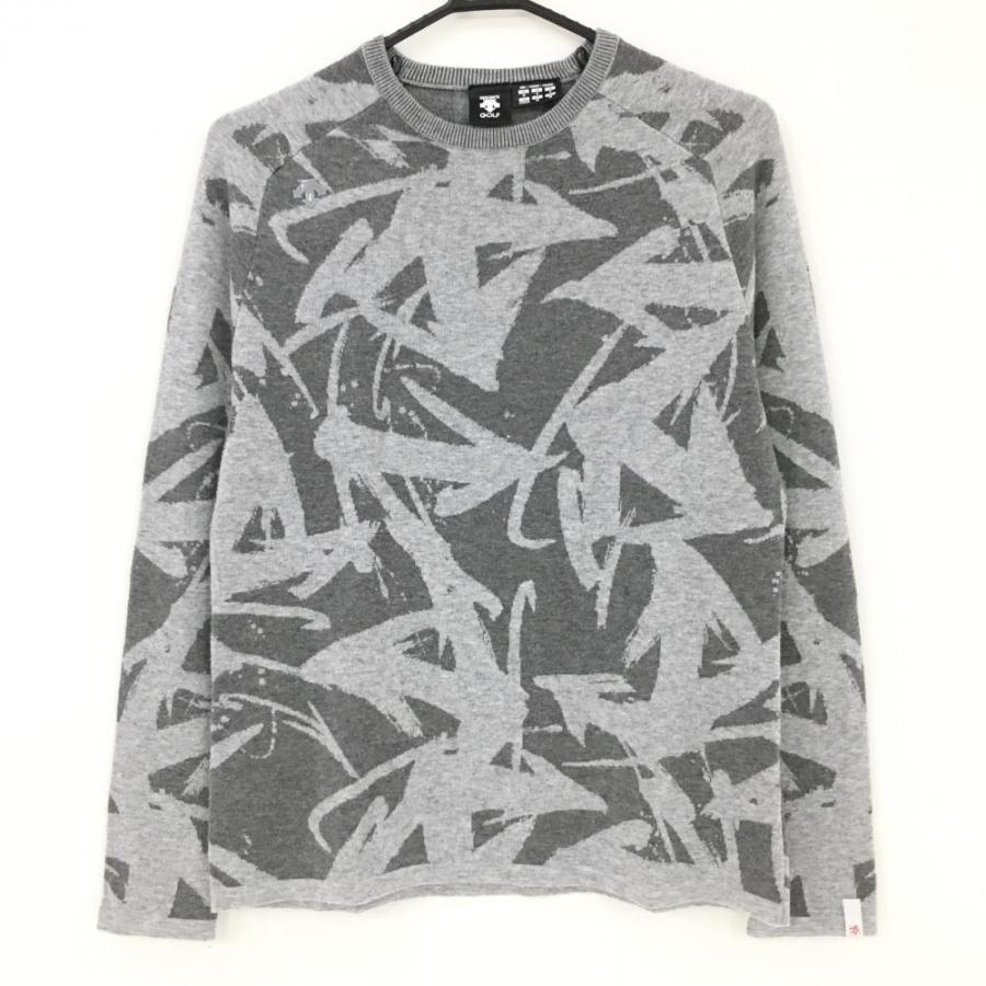デサントゴルフ セーター グレー×ライトグレー 総柄 中田英寿 万美  