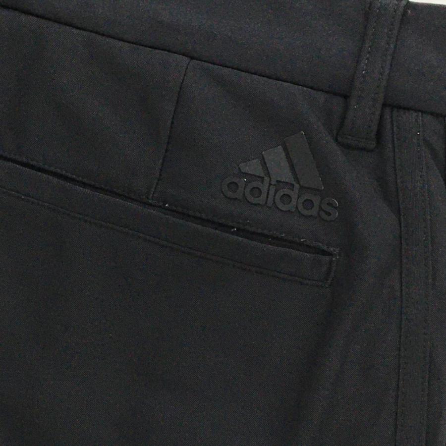 アディダス 中綿パンツ 黒 サイド3ライン ストレッチ 裾ドローコード  