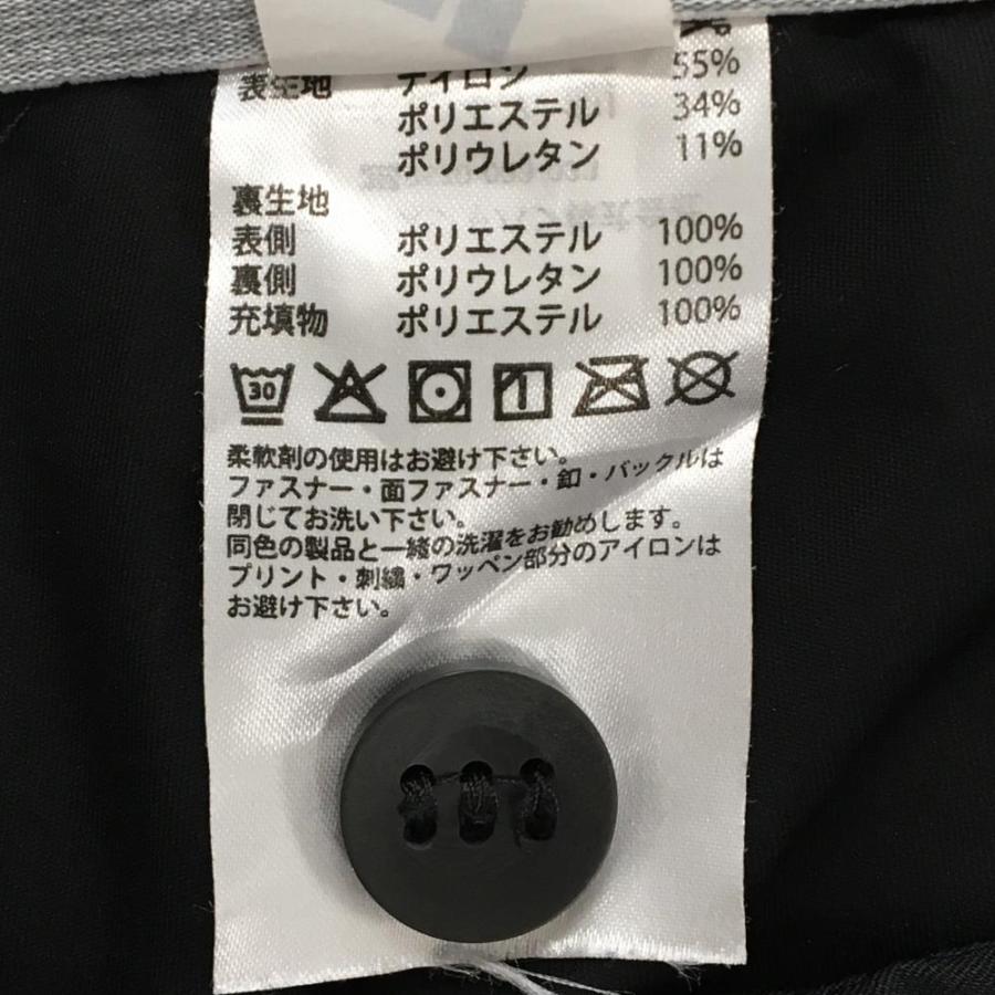 アディダス 中綿パンツ 黒 サイド3ライン ストレッチ 裾ドローコード  