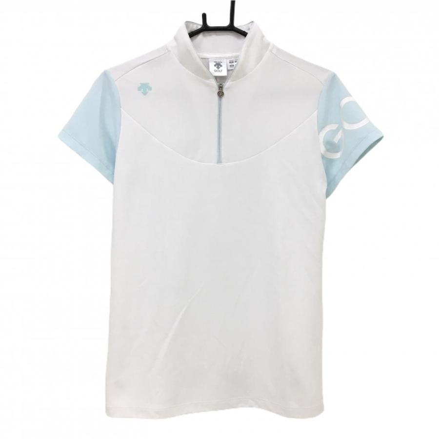DESCENTE GOLF 【超美品】デサントゴルフ 半袖ポロシャツ 白×ライト