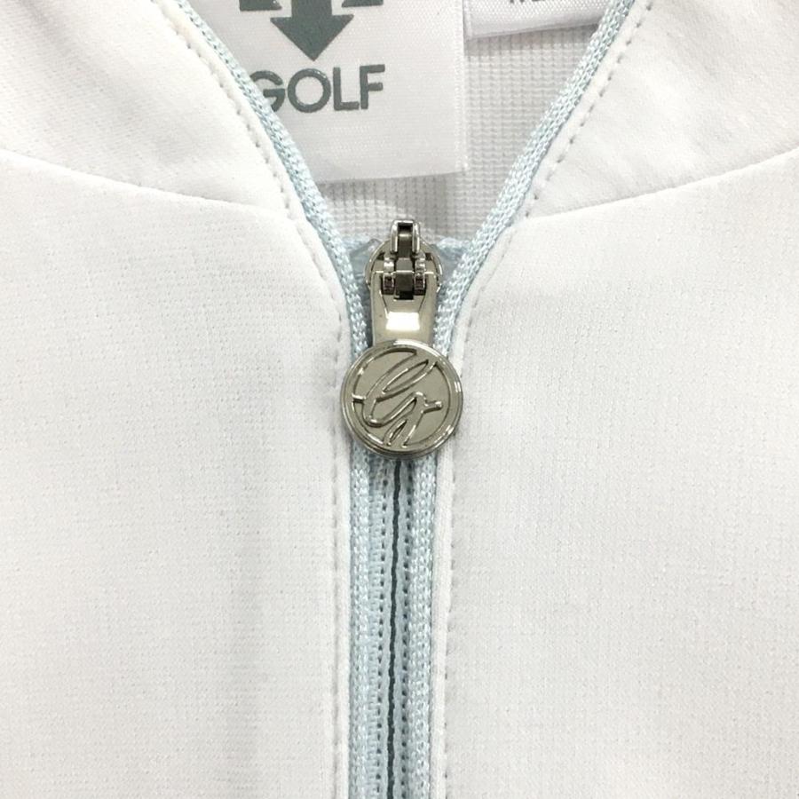 DESCENTE GOLF 【超美品】デサントゴルフ 半袖ポロシャツ 白×ライト