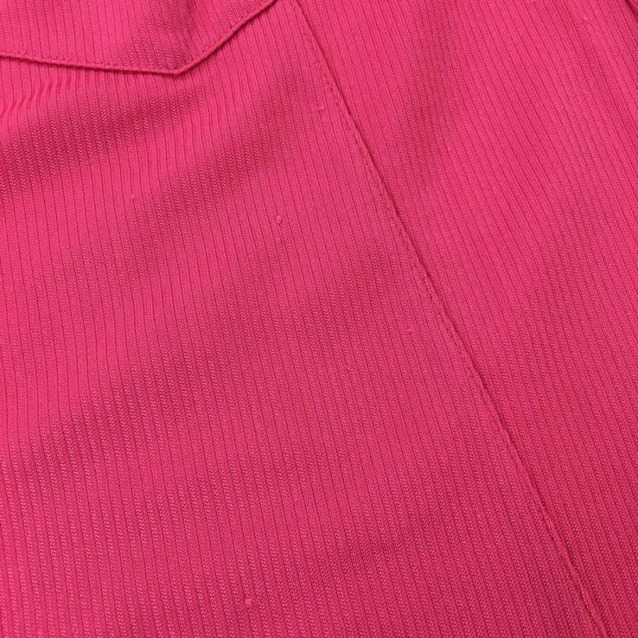 adidas（アディダス） ワンピース ピンク×白 織生地 袖3ライン ハーフ