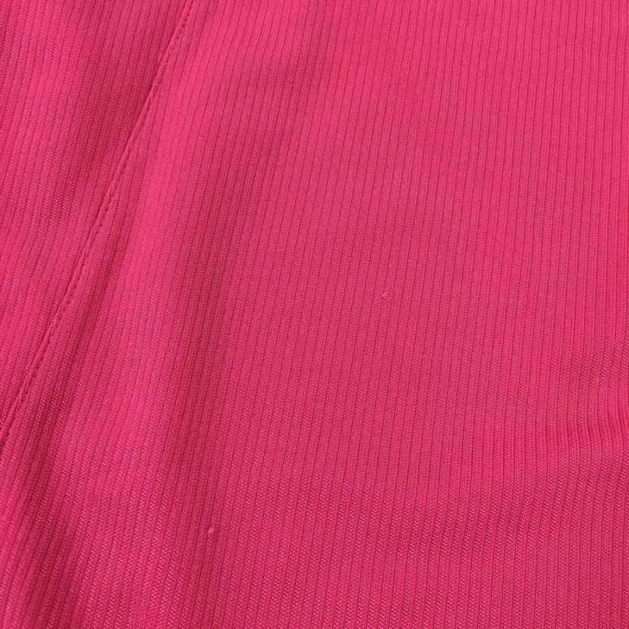 adidas（アディダス） ワンピース ピンク×白 織生地 袖3ライン ハーフ