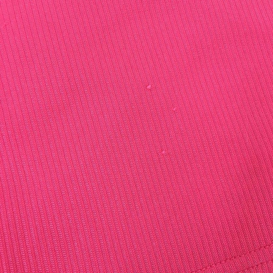 adidas（アディダス） ワンピース ピンク×白 織生地 袖3ライン ハーフ
