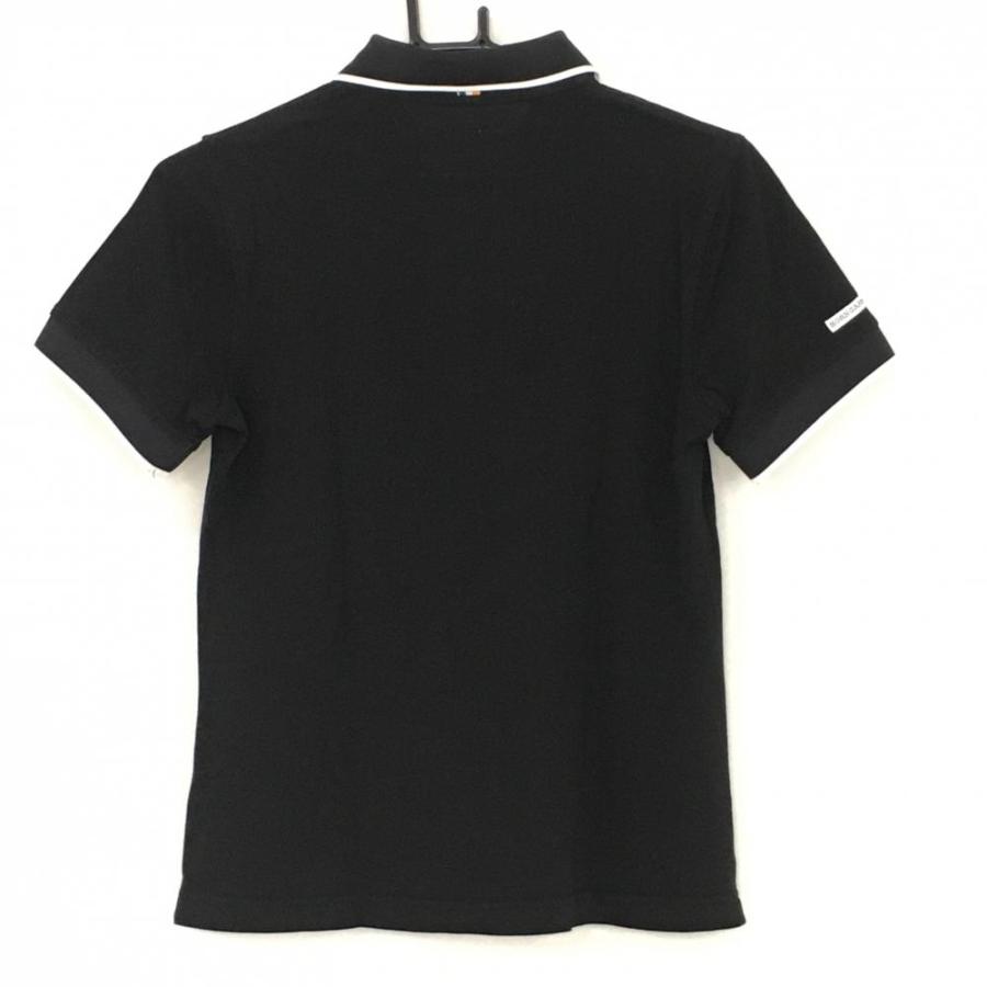 ホーンガーメント 半袖ポロシャツ 黒×白 マークアンドロナ ワッペン  